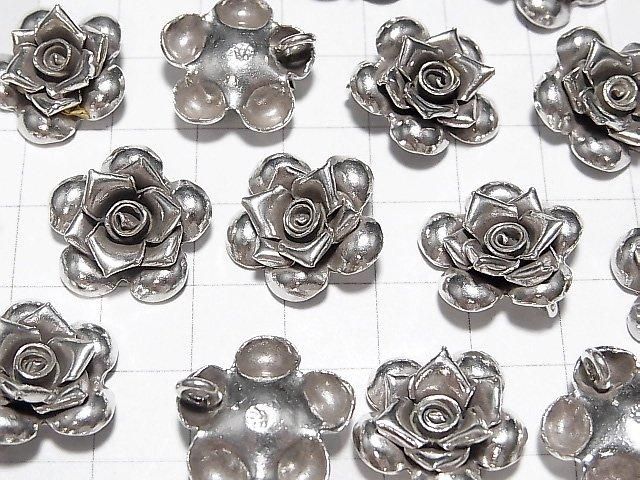 Karen Silver Rose Charm [13x7mm][17x6mm][22x7.5mm] 1pc