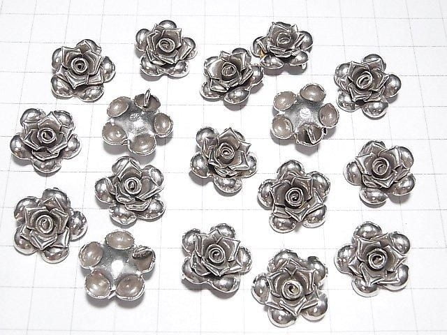 Karen Silver Rose Charm [13x7mm][17x6mm][22x7.5mm] 1pc