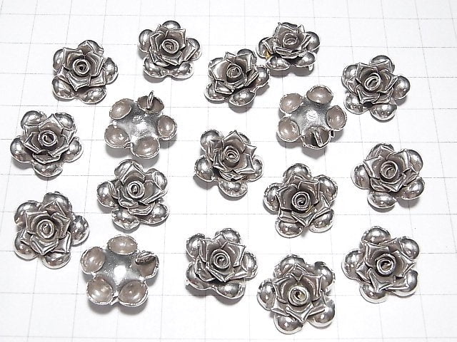 Karen Hill Tribe silver rose ornaments charm [13 x 7 mm] [17 x 6 mm] [22 x 7.5 mm] 1 pc $5.19