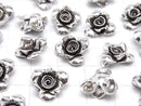 Karen Silver Rose Charm 13x13x6mm 1pc
