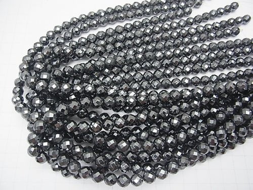 1strand $9.79! Hematite AAA 64Faceted Round 8mm 1strand beads (aprx.15inch/38cm)