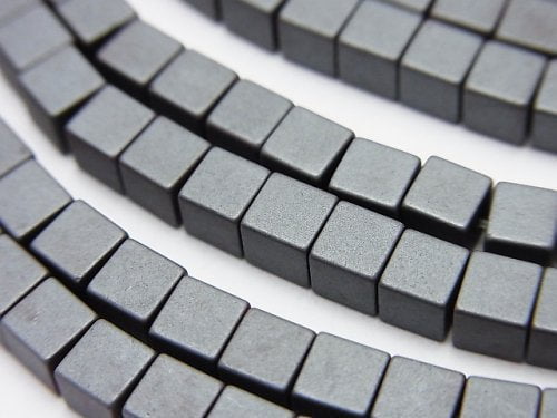 Cube, Hematite Gemstone Beads