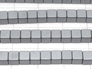 Frosted Hematite Cube 4x4x4mm 1strand beads (aprx.15inch/38cm)
