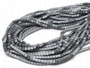 Frosted Hematite Cube 4x4x4mm 1strand beads (aprx.15inch/38cm)