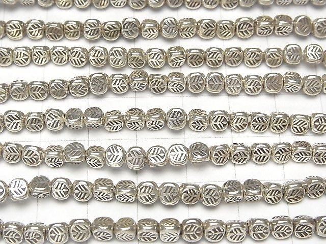 Karen Silver Decorative Triangular Beads 4mm 10pcs - 1 strand beads (approx. 15inch/38cm)