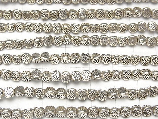 Karen Silver Decorative Triangle Beads, 4mm, 10pcs - 1 Strand (approx. 15 inches/38cm)