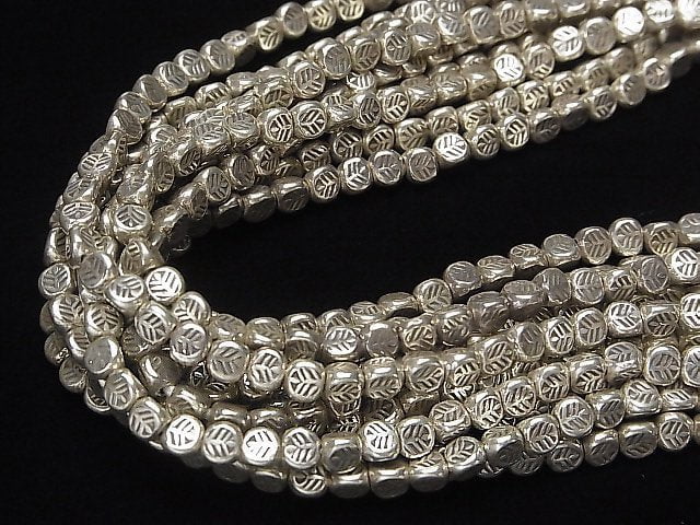 Karen Silver Decorative Triangle Beads 4mm 1/8 or 1strand beads (aprx.15inch / 38cm)