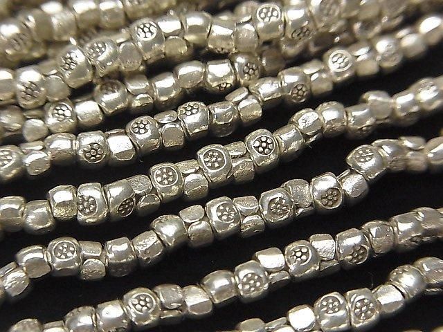 Karen Silver Ornament Rondelle 3.5x3x2.5mm 1/8 or 1-strand beads (approx. 15inch/38cm)