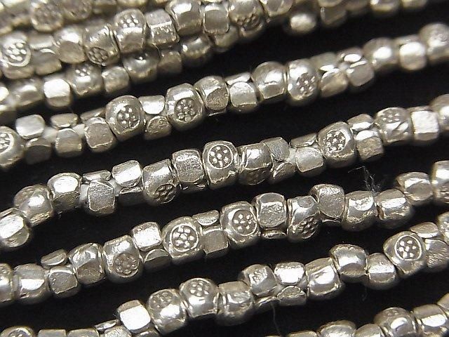 Karen Silver Decorative Rondelle 4x3x3mm 1/4 or 1-strand beads (approx. 15 inches/38 cm)