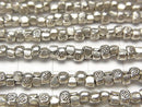 Karen Hill Tribe silver ornament Rondelle 4 x 3 x 3 mm 1/4 or 1strand beads (aprx.15 inch / 38 cm)