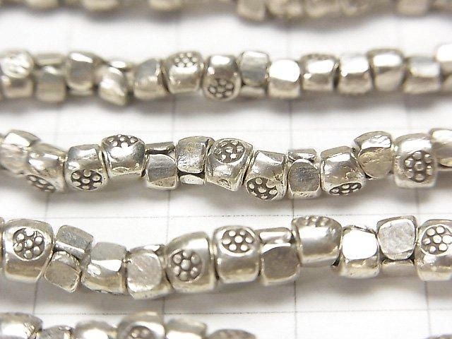 Karen Silver Decorative Rondelle 5x4x3.5mm 1/8 or 1-strand beads (approx. 15 inch/38 cm)