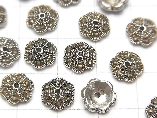 [Video] Silver925 Marcasite Bead Caps 8x8x3mm 2pcs