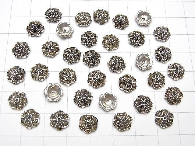 [Video] Silver925 Marcasite Bead Caps 8x8x3mm 2pcs