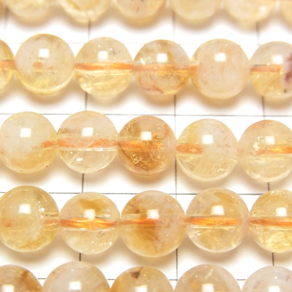 雙色黃水晶 AA 圓珠 6mm 一串（約 15 英寸/37 公分）