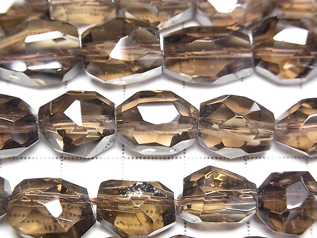 [Video]Smoky Quartz AAA- Faceted Nugget half or 1strand beads (aprx.15inch/37cm)