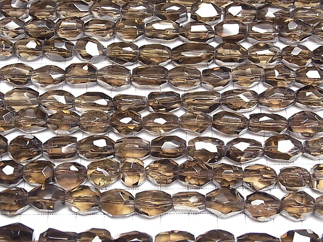 [Video]Smoky Quartz AAA- Faceted Nugget half or 1strand beads (aprx.15inch/37cm)