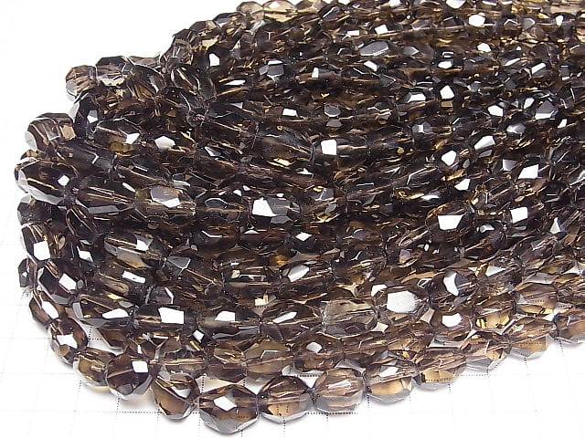 [Video]Smoky Quartz AAA- Faceted Nugget half or 1strand beads (aprx.15inch/37cm)