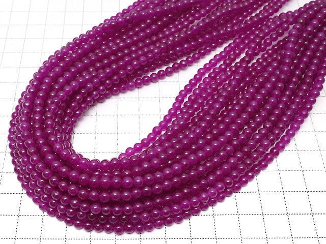 Wine Red Color Jade Round 4mm 1strand beads (aprx.15inch / 37cm)