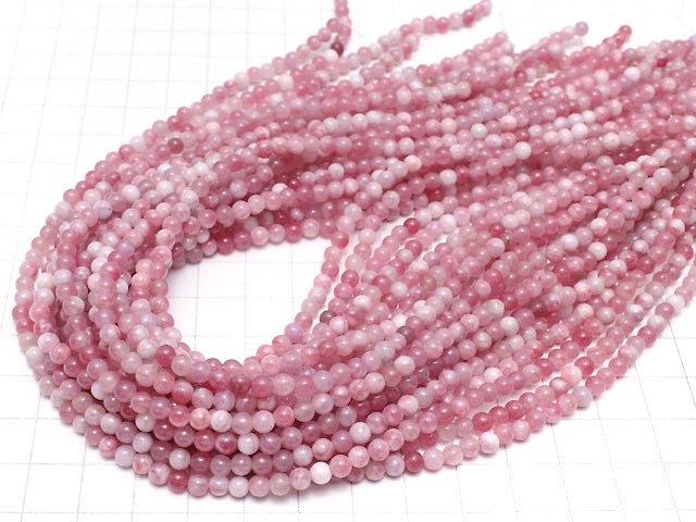 Red x Purple Jade Round 4mm 1strand beads (aprx.15inch / 37cm)