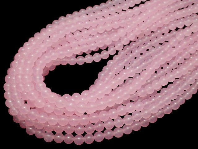 Pink color Jade (clear type) Round 6mm 1strand beads (aprx.15inch / 37cm)