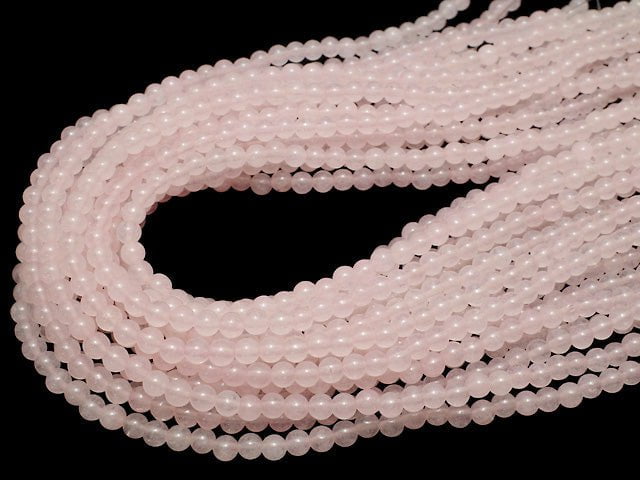 Pink Color Jade (Clear Type) Round 4mm 1strand beads (aprx.15inch / 37cm)