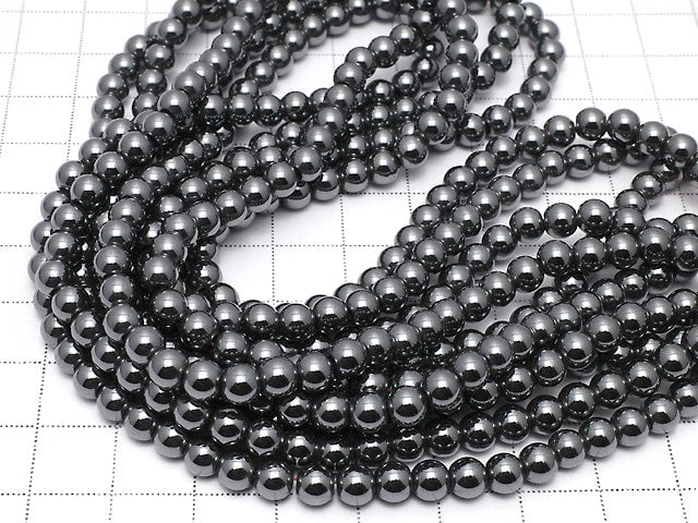 Hematite  Round 5mm 1strand beads (aprx.15inch/38cm)