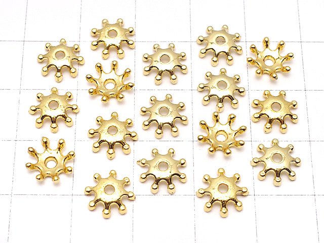 Metal Parts bead cap 8 x 8 x 2 mm gold color 10 pcs