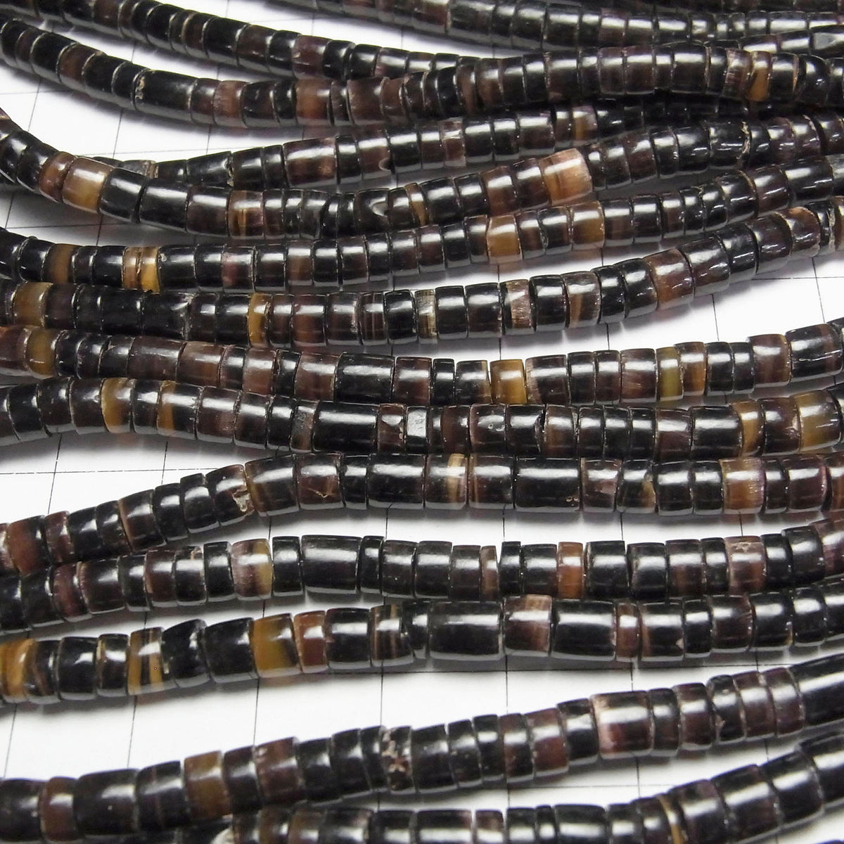 Pen Shell Rondelle (Heishi) 5x5x1.5mm Black 1strand beads (approx. 24 inches/59 cm)