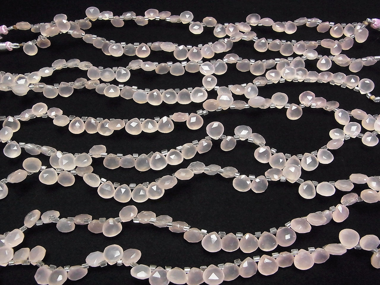 High Quality Pink Chalcedony AAA Chestnut Faceted Briolette 8x8mm half or 1strand beads (28pcs)