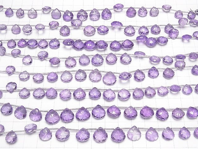 [Video] High Quality Amethyst AAA Carved Chestnut 1strand (16pcs)