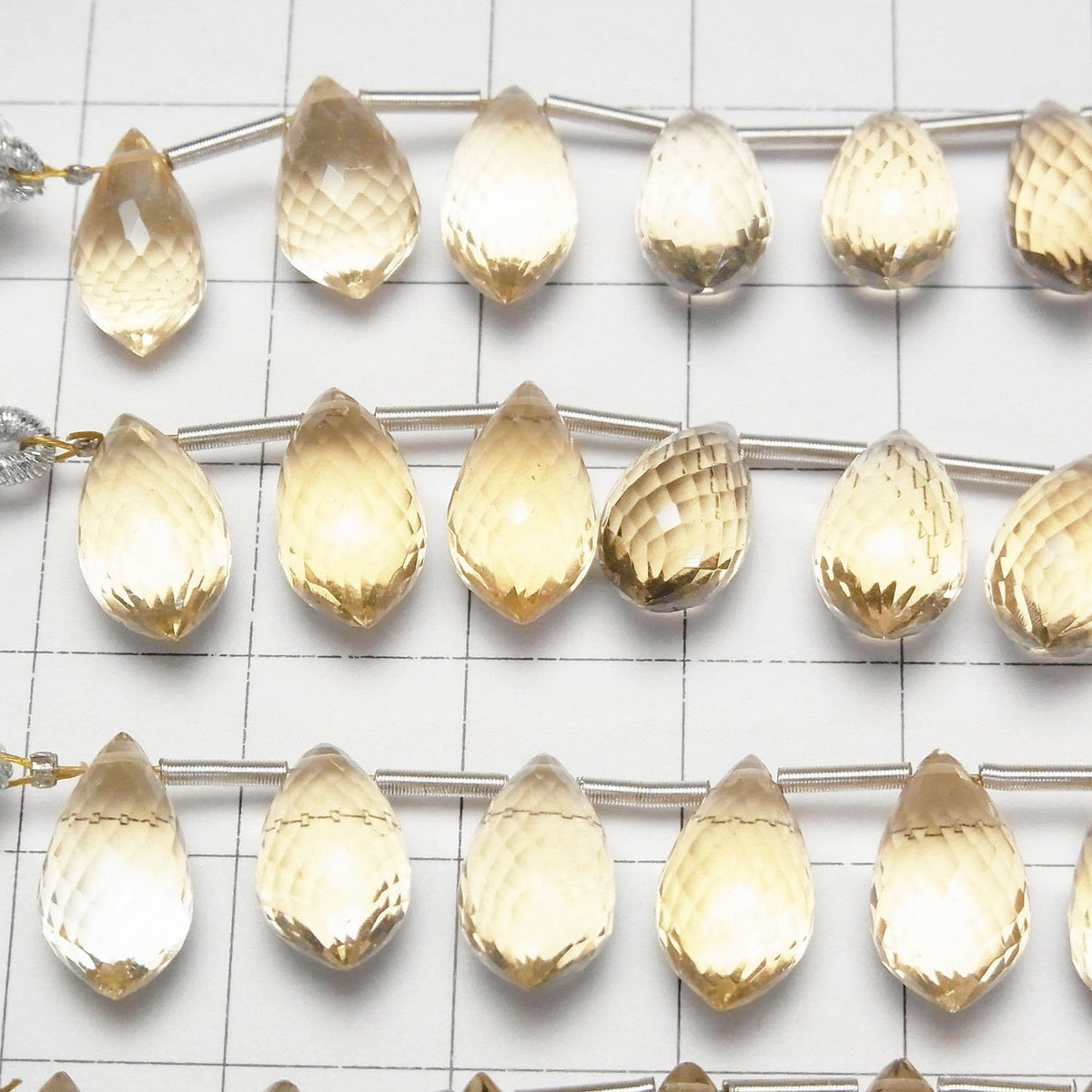 MicroCut High Quality Citrine AAA Marquise Rice Faceted Briolette 1strand beads (8pcs )