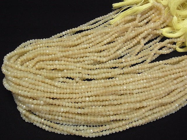 Yellow Opal AA+ Faceted Button Roundel 1strand beads (aprx.13inch / 32cm)