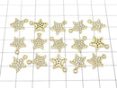 Metal Parts star motif charm 13x11mm gold color (with CZ) 2pcs $3.59!