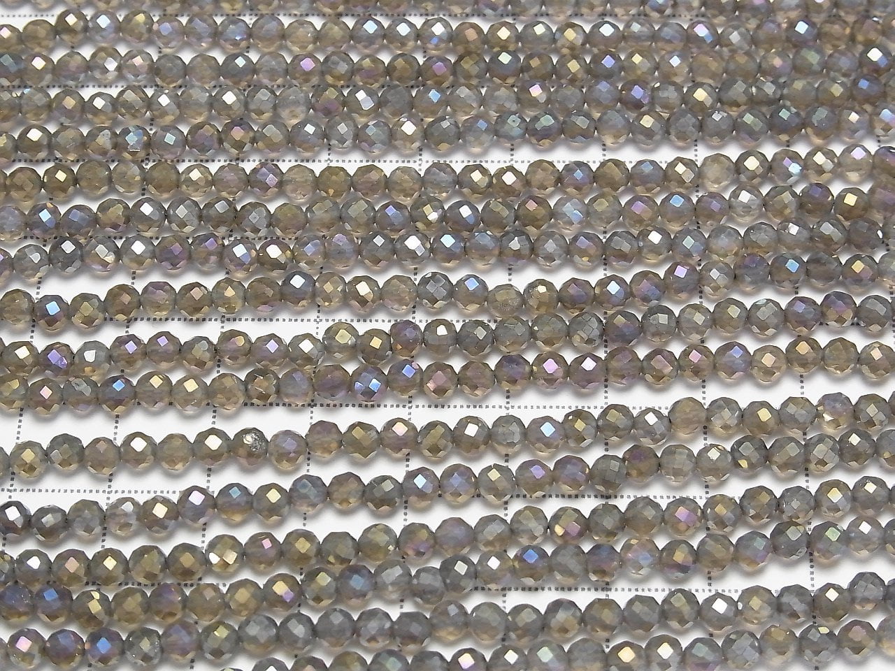 Hochwertig! Blitz, rauchiger Quarz facettiert Rund 4mm 1Strang Perlen (ca. 15Zoll/37cm)