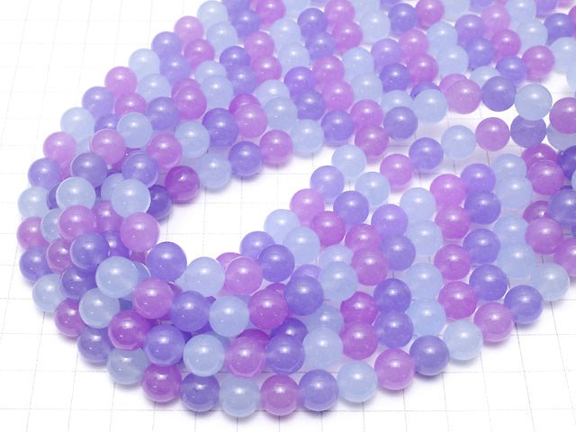 3 colors Mix Color Jade Round 10mm Purple 1strand beads (aprx.15inch / 36cm)