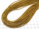 Hematite Tube (Heishi) 2x2x1mm Gold coating 1strand beads (aprx.15inch / 38cm)
