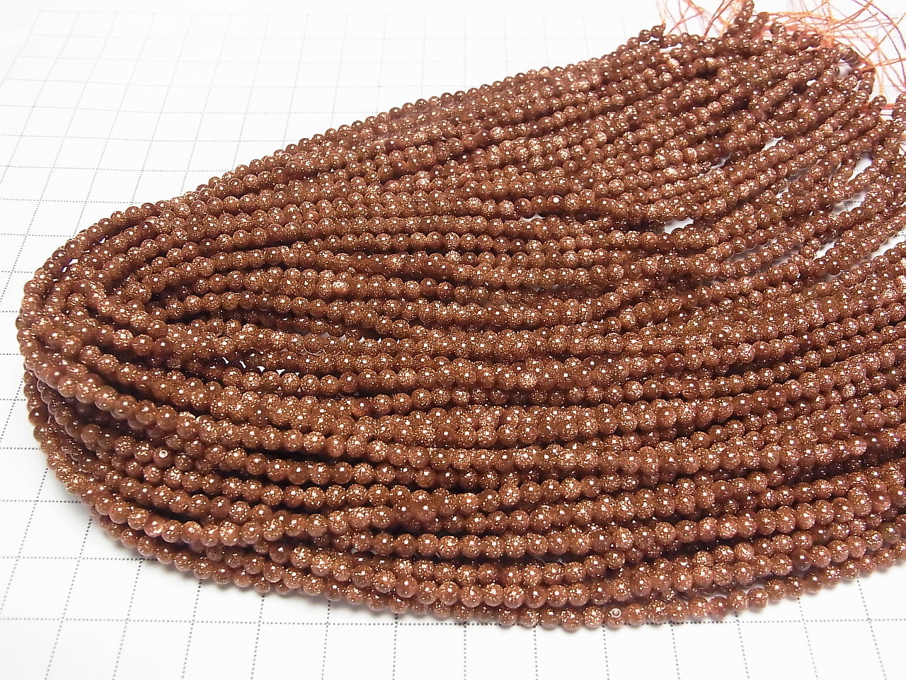 Perles rondes en pierre de sable doré, 3mm, 1 fil (environ 15 pouces/36cm)