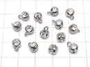 Metal Parts Charm 8x6x6mm CZ Brilliant Cut 4 Silver Color 2 Pcs