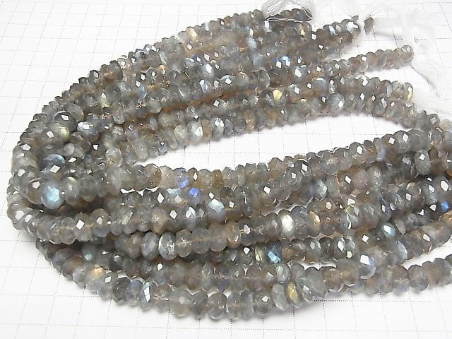 [Video] High Quality Labradorite AA++ Faceted Button Rondelle 9x9x5mm half or 1strand beads (aprx.14inch/34cm)