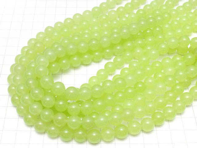 Yellow Green Jade Round 10mm 1strand beads (aprx.15inch / 36cm)