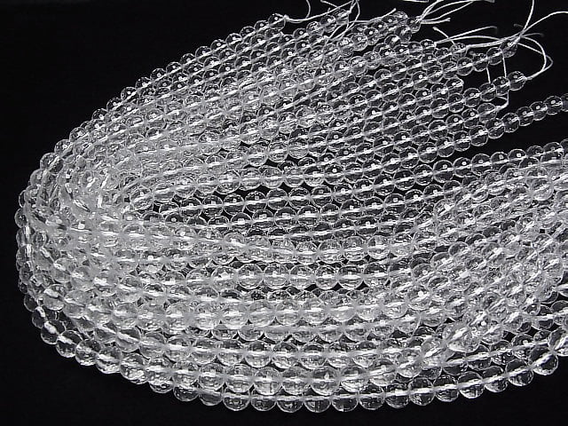 [Video] High Quality! Crystal AAA + 128 Faceted Round 8 mm "Special cut" 1/4 or 1strand beads (aprx.15 inch / 36 cm)