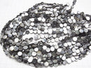 High Quality Black Shell (Black-lip Oyster)AAA Flat Coin 8x8x2mm 1strand beads (aprx.15inch/36cm)