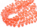 Pink orange color Jade Pear shape 12x9mm half or 1strand beads (aprx.15inch/37cm)