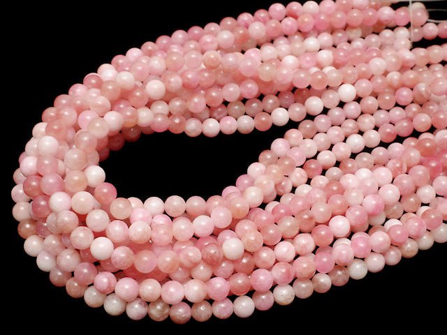 1strand $3.79! Pink & White Jade Round 6mm 1strand beads (aprx.15inch / 37cm)