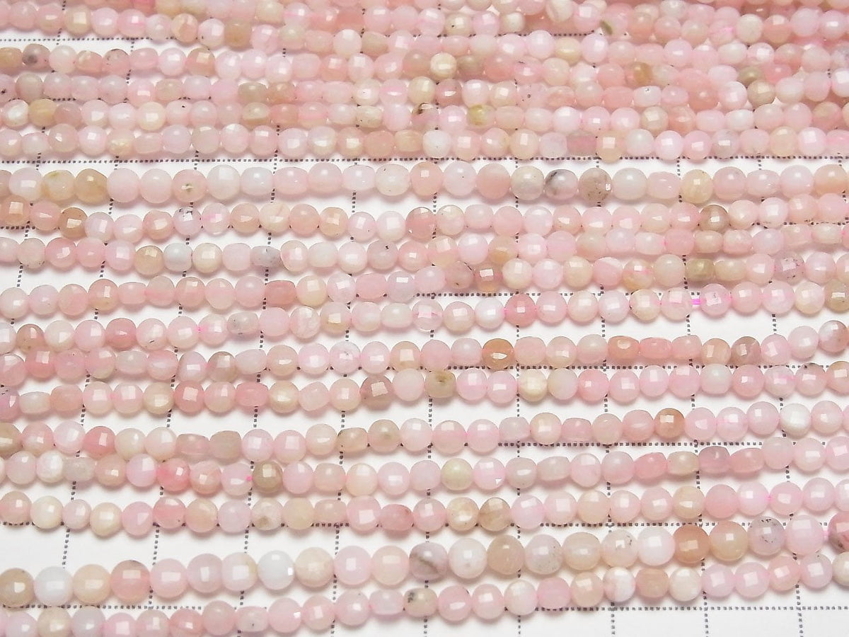Hochwertig! Rosa Opal AA+ facettierte Münze 4x4x3mm 1Strang Perlen (ca. 15 Zoll / 38 cm)