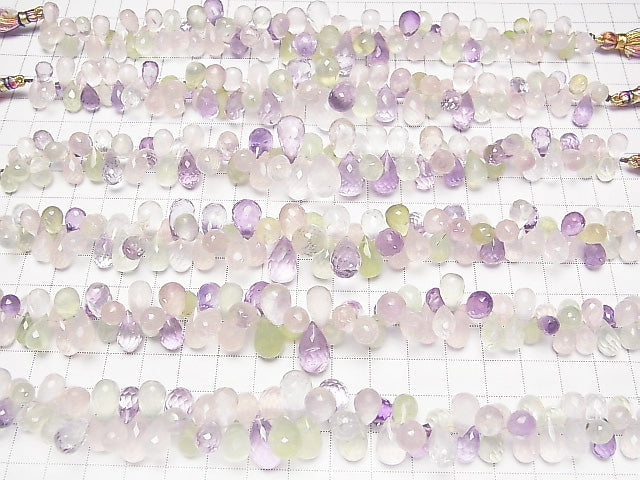 [Video] High Quality Mixed Stone AAA- Drop  Faceted Briolette  half or 1strand beads (aprx.7inch/18cm)