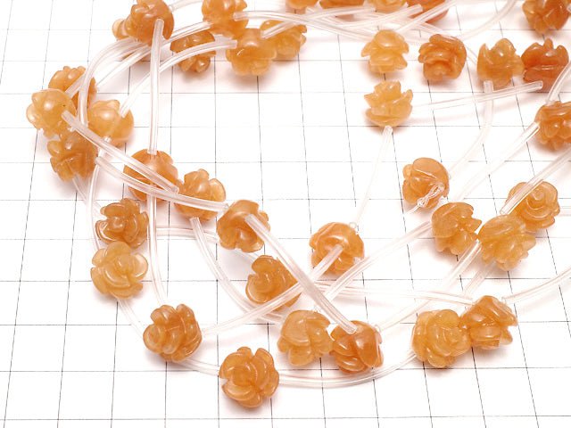 [Video] Orange Aventurine Rose 12mm 1strand beads (aprx.14inch/34cm)