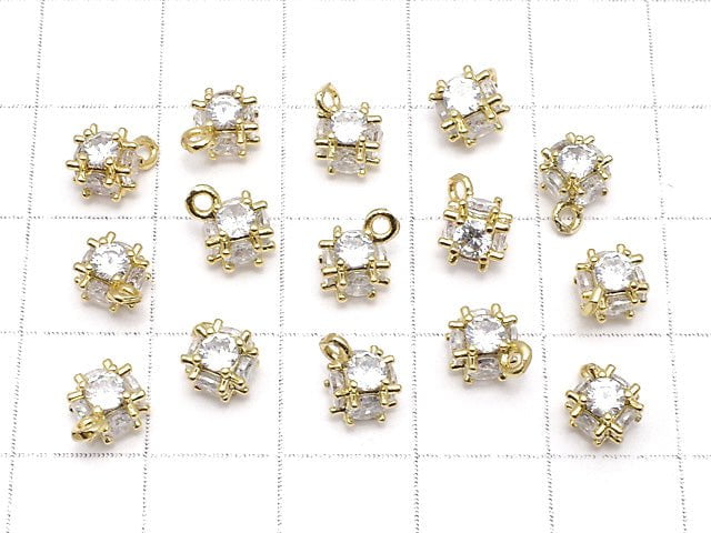 Charm dice with Metal Parts CZ 8x6mm gold color 2pcs $2.79!