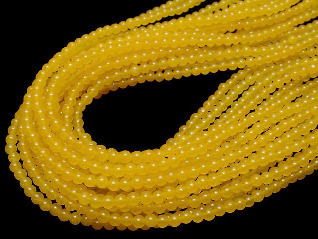 Honey Color Jade Round 4mm 1strand beads (aprx.15inch/36cm)