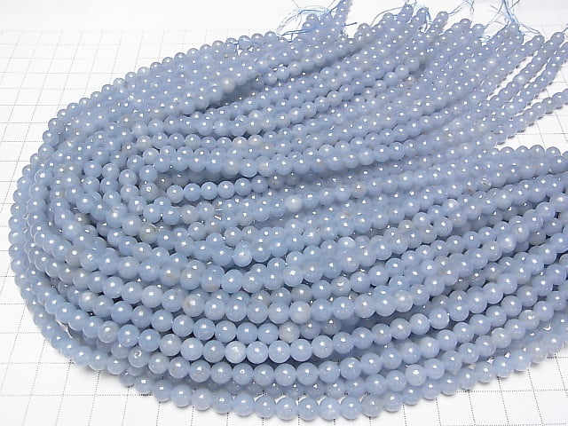 [Video]Angelite AAA Round 6mm 1strand (aprx.15inch/36cm)